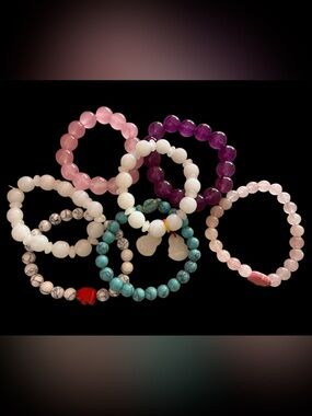 SET OF 7 Beaded Bracelets From Thailand-NEW!